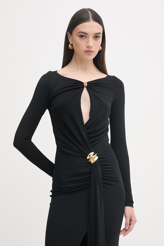 Elisabetta Franchi sukienka z wiskozą czarny ABR1461E2