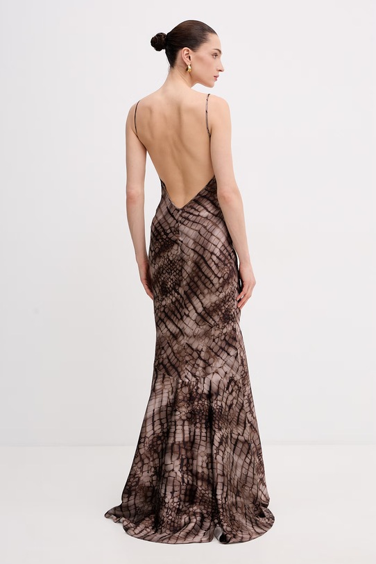 Odzież Elisabetta Franchi sukienka bieliźniana z wiskozy ABR3061E2 brązowy