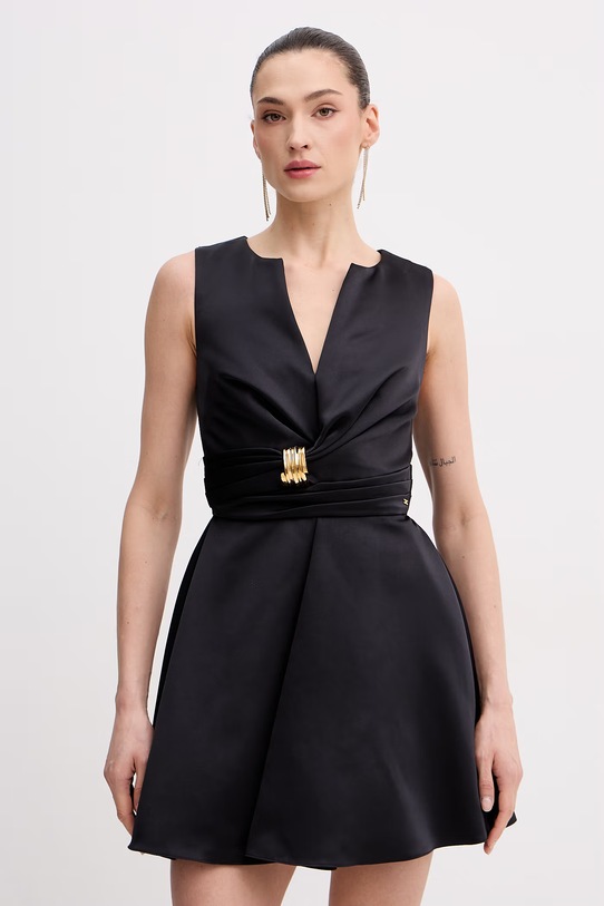 Elisabetta Franchi sukienka drapowana czarny AB87261E2