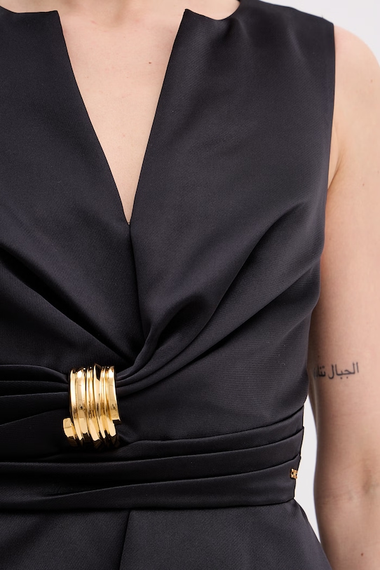 Elisabetta Franchi sukienka drapowana AB87261E2 czarny