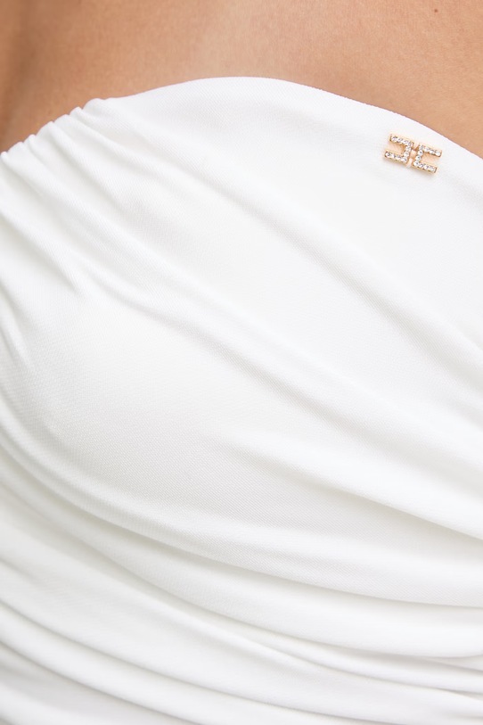 Elisabetta Franchi sukienka drapowana z wiskozy AB90861E2 beżowy