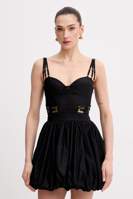 Elisabetta Franchi sukienka bombka czarny AB90961E2