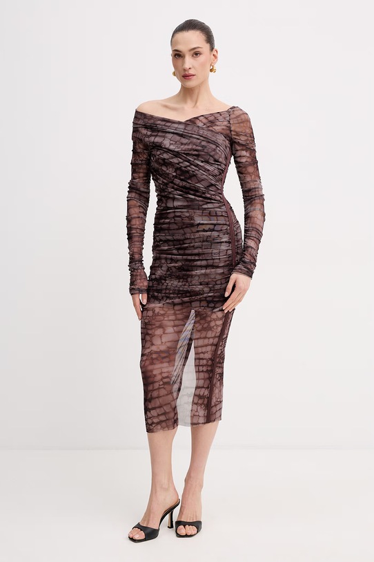 Elisabetta Franchi sukienka brązowy AB91361E2