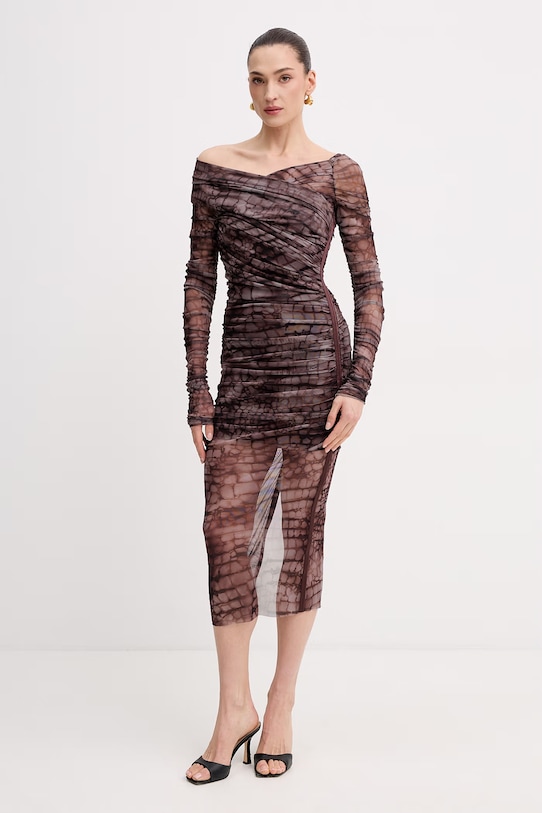 Elisabetta Franchi sukienka brązowy AB91361E2