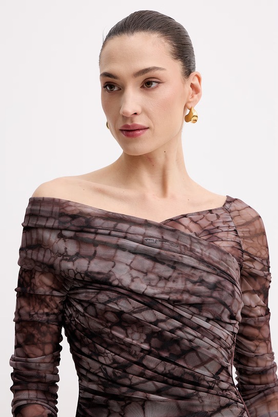 Elisabetta Franchi sukienka brązowy AB91361E2