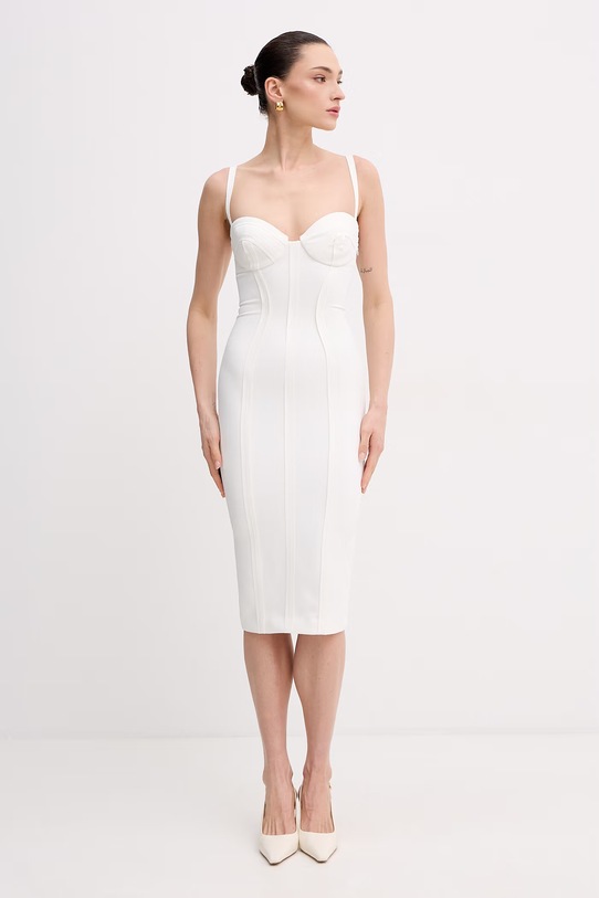 Elisabetta Franchi Sukienka bodycon beżowy AB91861E2