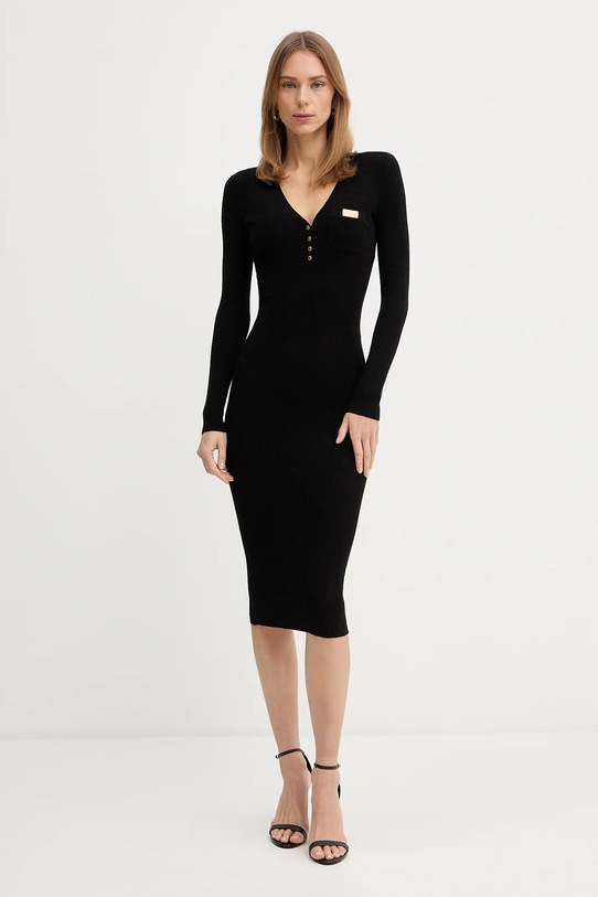 Платье с добавлением шелка Elisabetta Franchi casual чёрный AM14B61E2