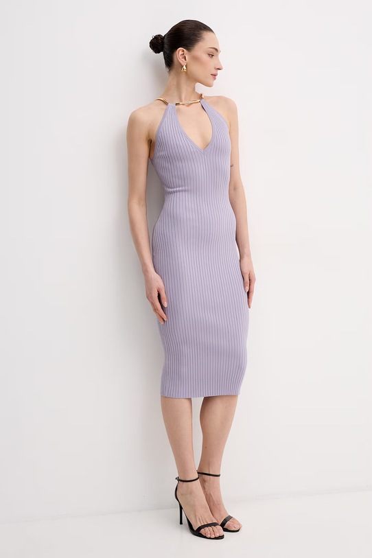 Elisabetta Franchi sukienka bodycon AM16S61E2 fioletowy SS26