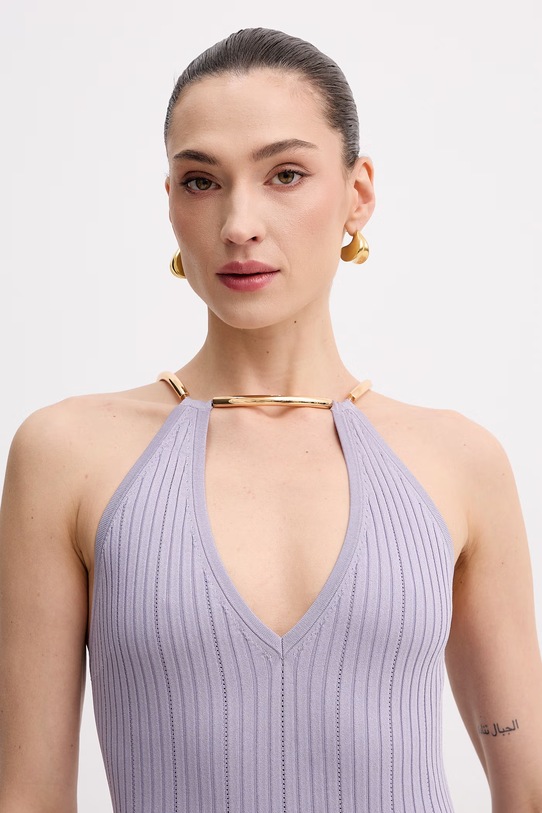 Elisabetta Franchi sukienka bodycon AM16S61E2 fioletowy