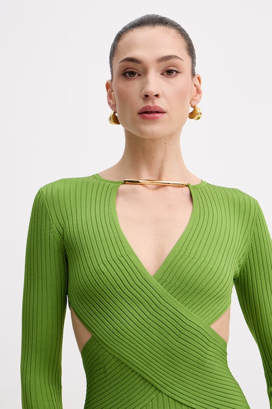 Elisabetta Franchi sukienka bodycon z wiskozą zielony AM17S61E2