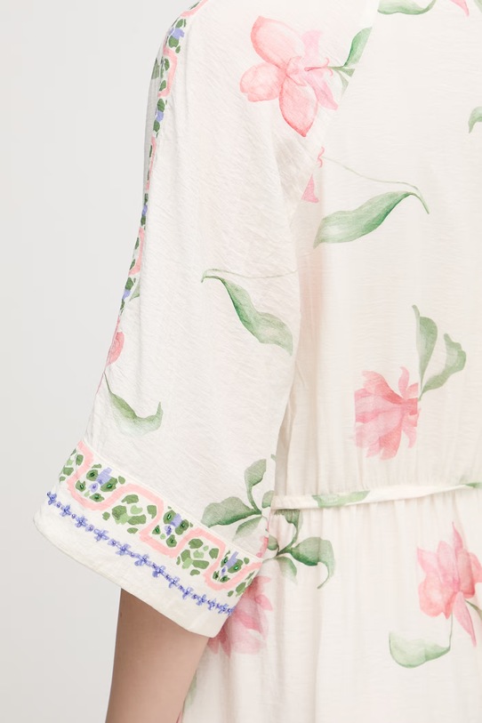 Mos Mosh sukienka letnia z wiskozą Bunno 177970 beżowy