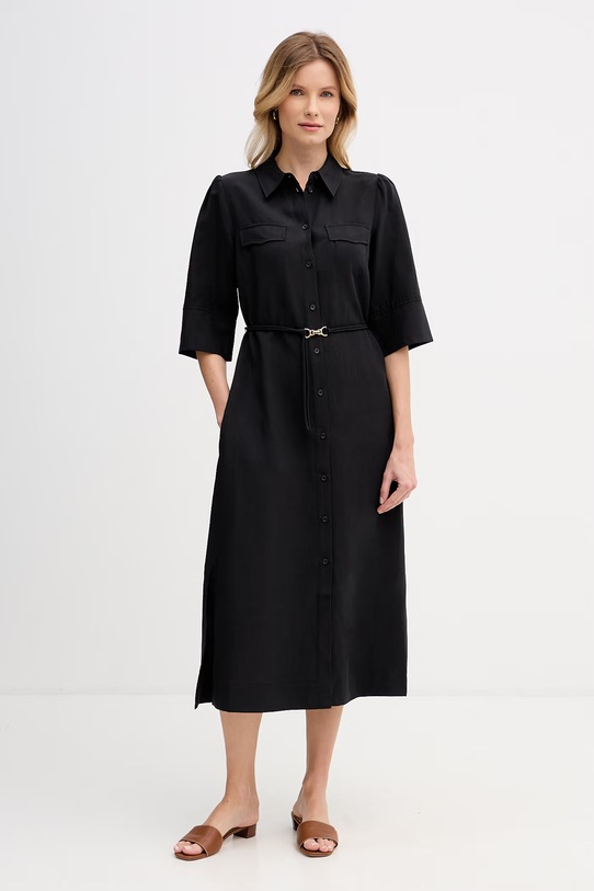 Mos Mosh καλοκαιρινό με λινό Alexis μαύρο 176940