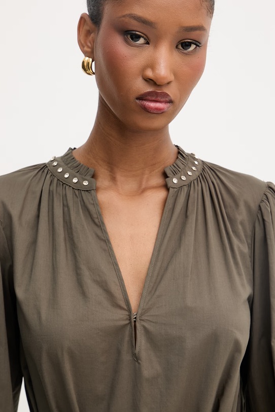 Liu Jo sukienka rozkloszowana bawełniana zielony WA6363.T409A