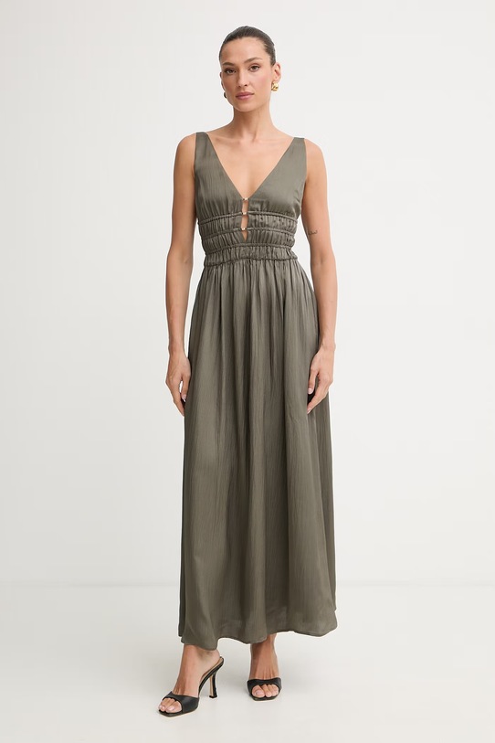 Liu Jo sukienka rozkloszowana z wiskozy zielony WA6405.T434A