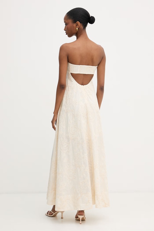 Odzież Liu Jo sukienka rozkloszowana bawełniana WA6456.T472A beżowy