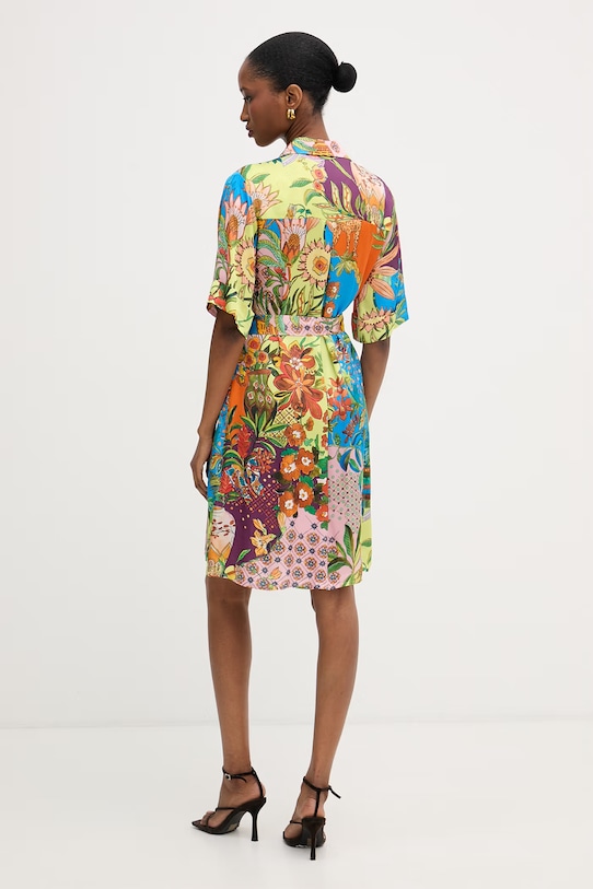 Odzież Liu Jo sukienka koszulowa z wiskozy WA6482.T471A niebieski