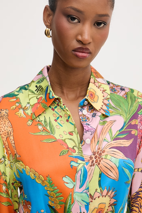 Liu Jo sukienka koszulowa z wiskozy niebieski WA6482.T471A