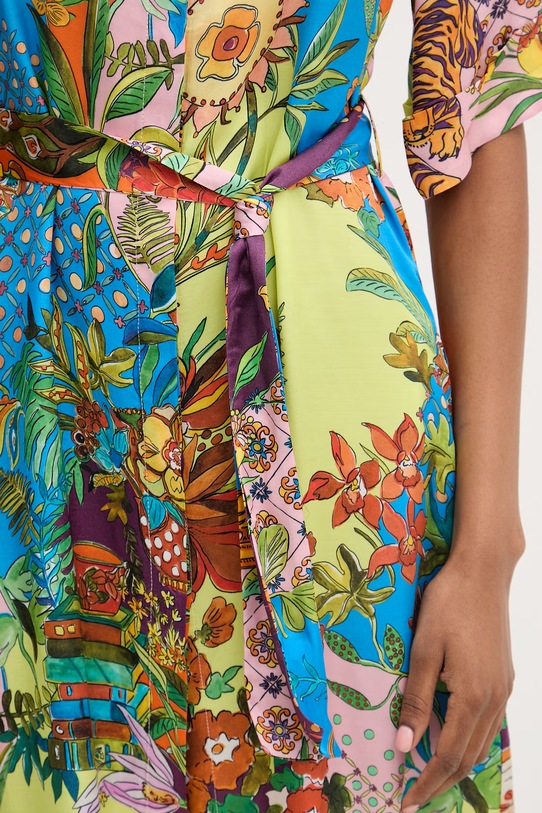 Liu Jo sukienka koszulowa z wiskozy WA6482.T471A niebieski