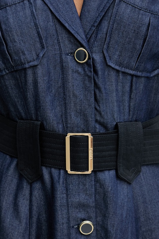 Liu Jo sukienka koszulowa z lyocellu UA6315.D0335 granatowy