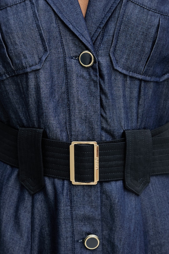 Liu Jo sukienka koszulowa z lyocellu UA6315.D0335 granatowy