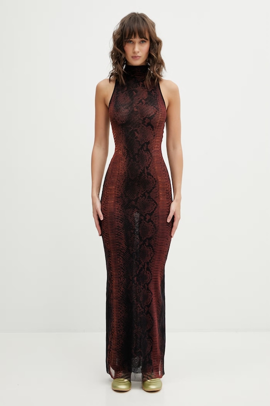 Jean Paul GAULTIER dress Python maxi brown 26.01.W.DR109.M012P