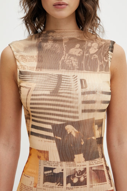 Jean Paul GAULTIER dress Journal beige 26.01.W.DR111.M013P