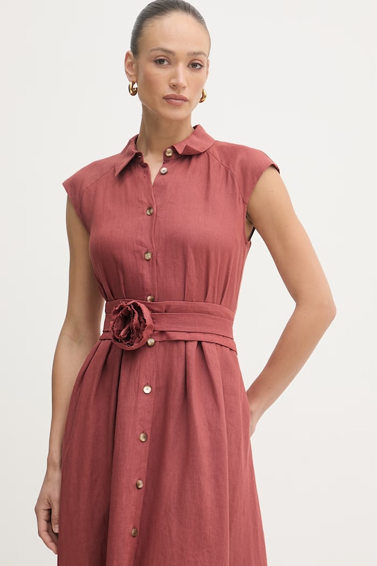 Marella сукня-сорочка лляна VENTO помаранчевий 2613221114200