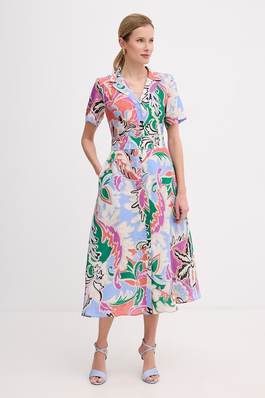 Marella sukienka letnia lniana PACCHE niebieski 2613221124200