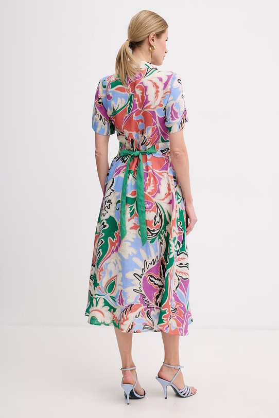 Odzież Marella sukienka letnia lniana PACCHE 2613221124200 niebieski