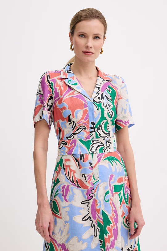 Marella sukienka letnia lniana PACCHE niebieski 2613221124200