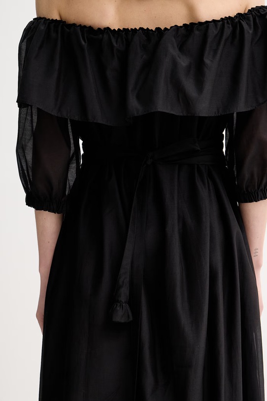 Marella sukienka hiszpanka z dodatkiem jedwabiu AEROSI 2613221134200 czarny