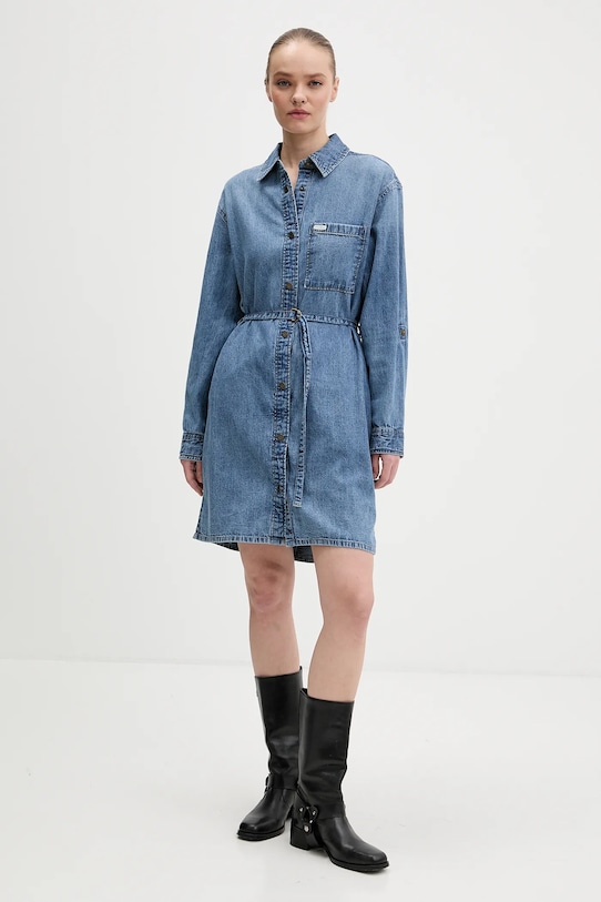 Бавовняна сукня Guess Jeans W6RK26.D5M81 блакитний SS26