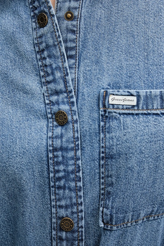 Бавовняна сукня Guess Jeans W6RK26.D5M81 блакитний