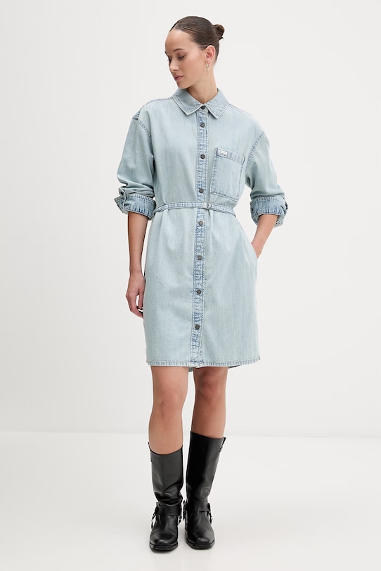 Guess Jeans sukienka jeansowa W6RK26.D5M83 niebieski SS26