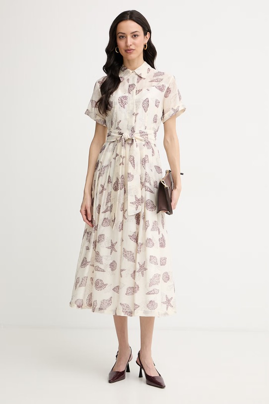 Marella rochie de vară cu mătase GALLI 2613221342200 bej SS26