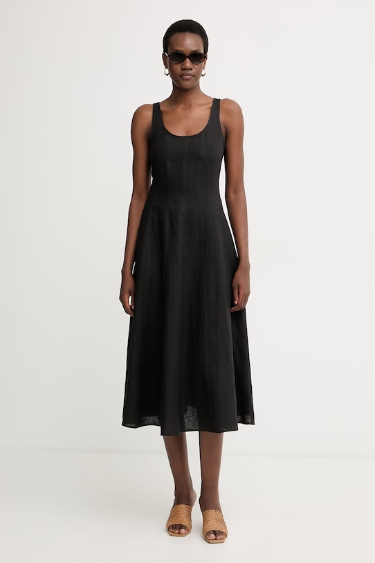 Marella платье из льна Emme by Marella 2615221152200 чёрный SS26