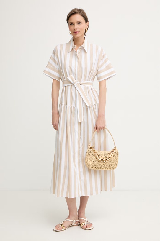 Marella платье-рубашка из хлопка Emme by Marella 2615221172200 бежевый SS26