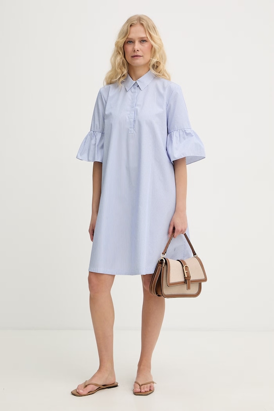 Marella сукня babydoll бавовняна Emme by Marella 2615221192200 блакитний SS26