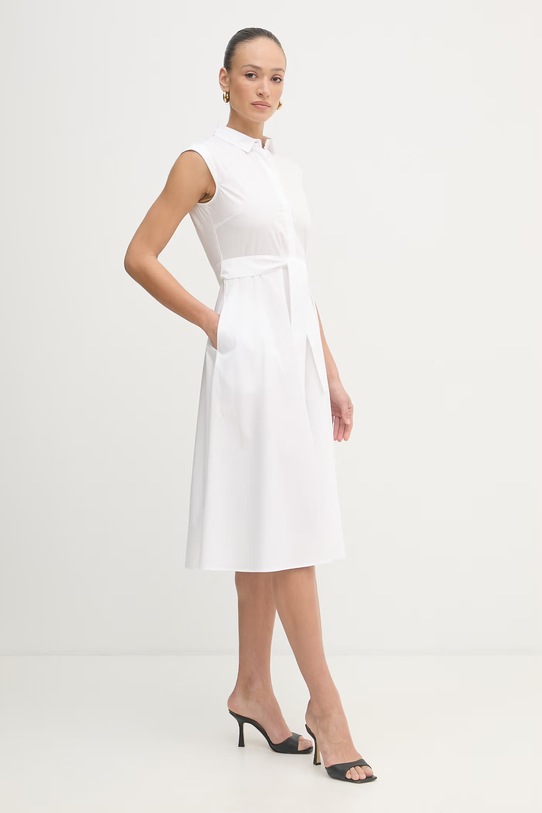 Marella sukienka koszulowa bawełniana Emme by Marella 2615221202200 biały SS26