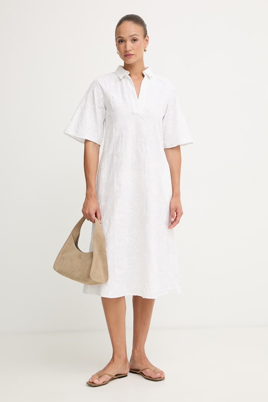 Marella літня сукня з додаванням льону Emme by Marella 2615221222200 білий SS26