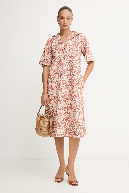 Marella літня сукня з додаванням льону Emme by Marella 2615221222200 помаранчевий SS26