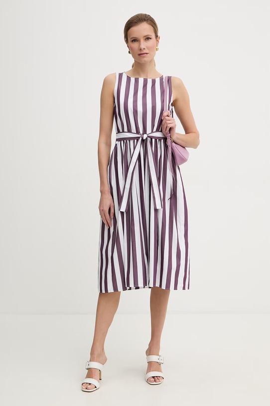 Marella sukienka babydoll bawełniana Emme by Marella 2615221232200 fioletowy SS26