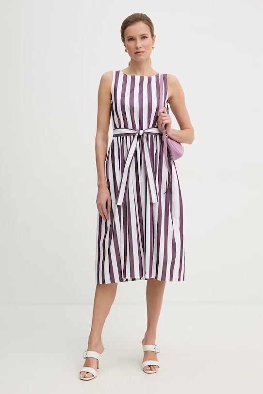 Marella sukienka babydoll bawełniana Emme by Marella 2615221232200 fioletowy SS26