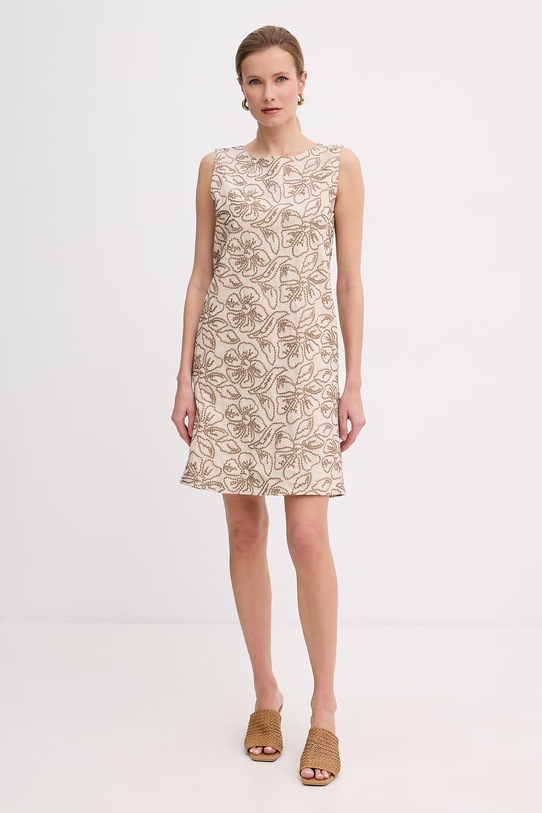 Marella sukienka z lnem Emme by Marella 2615221282200 beżowy SS26