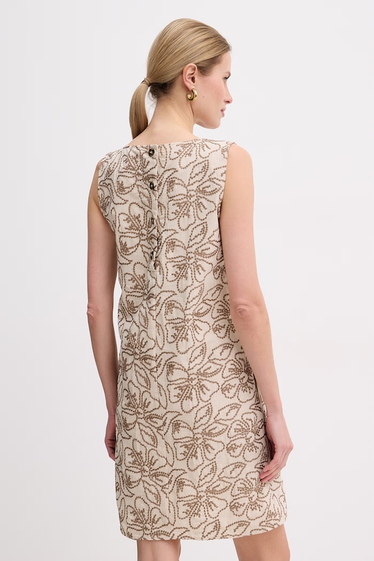 Odzież Marella sukienka z lnem Emme by Marella 2615221282200 beżowy