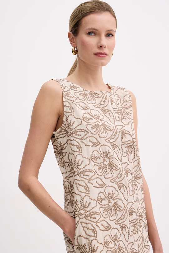 Marella sukienka z lnem Emme by Marella beżowy 2615221282200