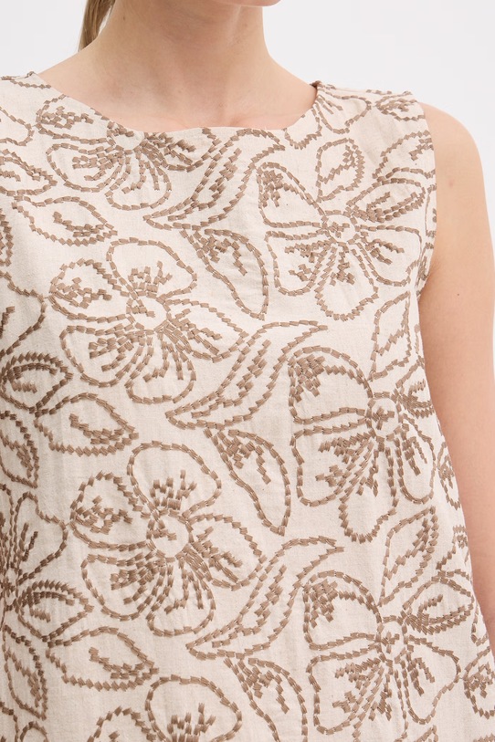 Marella sukienka z lnem Emme by Marella 2615221282200 beżowy