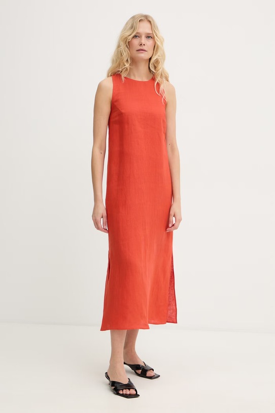 Marella sukienka letnia lniana Emme by Marella pomarańczowy 2615221352200