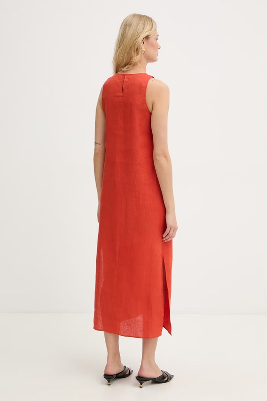 Odzież Marella sukienka letnia lniana Emme by Marella 2615221352200 pomarańczowy
