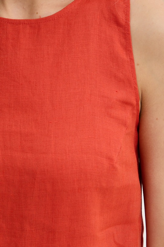 Marella sukienka letnia lniana Emme by Marella 2615221352200 pomarańczowy